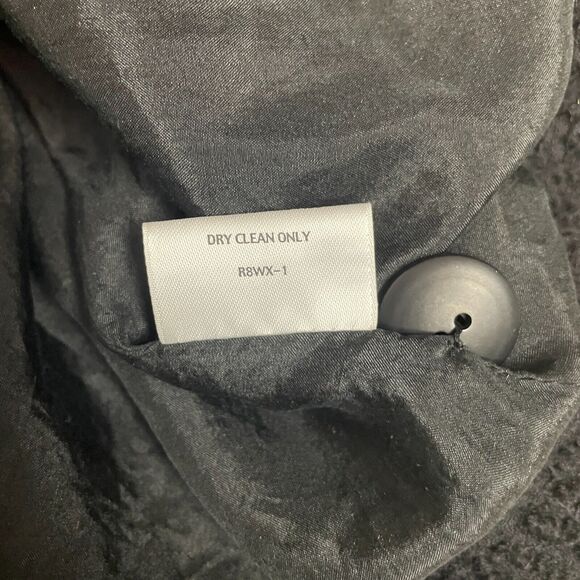 Eileen Fisher Swing Coat Size Large Textured Black Wool Silk Lined 3/4 Sleeve - Picture 10 of 13